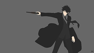 man holding revolver silhouette HD wallpaper, Fate/Zero, anime boys, Kiritsugu Emiya