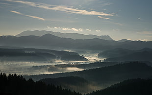 silhouette of mountain, landscape HD wallpaper