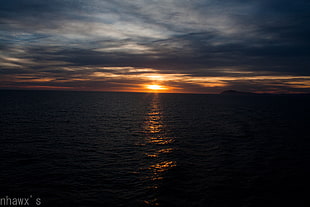body of water, sunlight, sea, sunset, Nhawx HD wallpaper