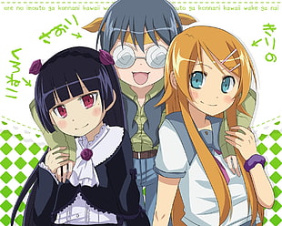 three anime characters