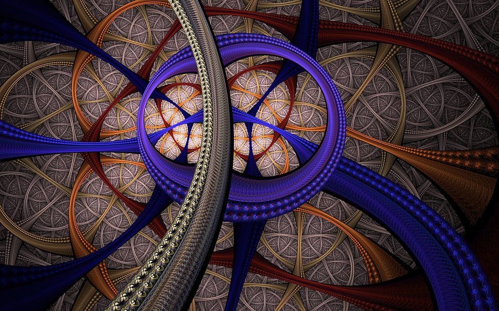 blue,orange,white,and brown abstract illustration HD wallpaper