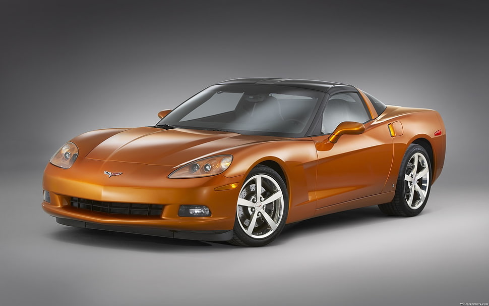 orange Corvette coupe, Corvette, Chevrolet Corvette HD wallpaper