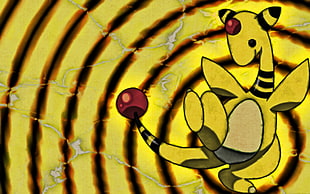 Pokemon electric type character, Pokémon, electricity, Ampharos, yellow