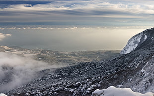 mountain alps, nature, landscape, winter, snow HD wallpaper