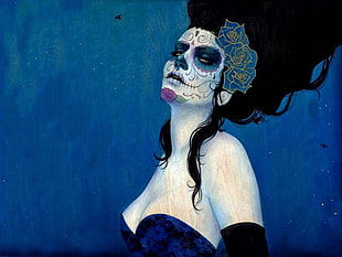 muerte wallpaper, Dia de los Muertos, vector art, digital art HD wallpaper