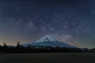 snow covered mountain, Mount Fuji, nature, mountains, sky