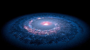 blue and red galaxy HD wallpaper