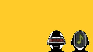 two person wearing VR goggles illustration, Daft Punk