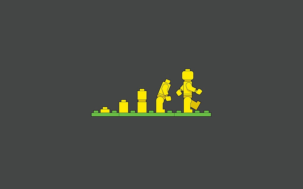 Lego illustration, LEGO, atheism, minimalism, evolution HD wallpaper