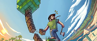 Minecraft animated illustration, Minecraft, Steve HD wallpaper