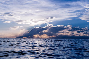 photo of sea, Sea, Clouds, Horizon