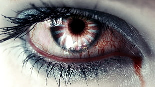 bloody human eye closeup photography, eyes