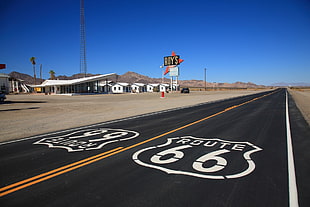 black road, road, Route 66, USA, highway