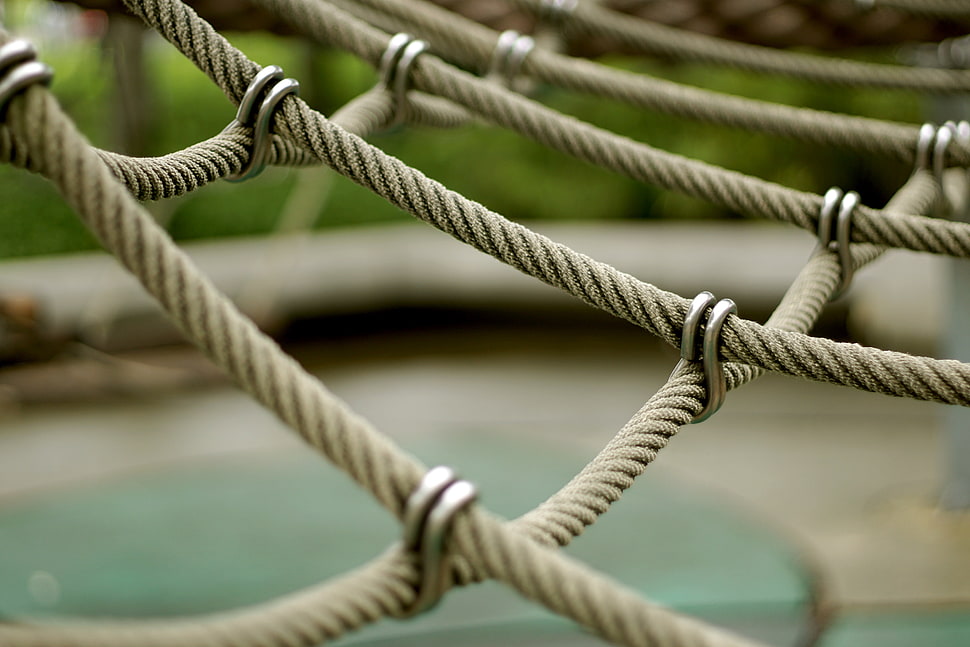 gray rope fence, Ropes, Cables, Equipment HD wallpaper