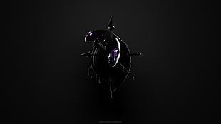 purple and black eagle and mask logo