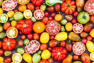 assorted color of ball lot, vegetables, food, tomatoes HD wallpaper