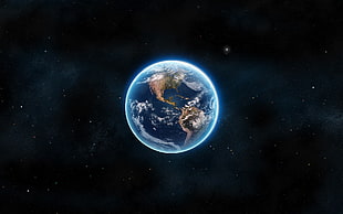 planet Earth digital wallpaper, nature, globes, CGI, digital art