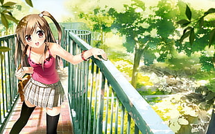 female wearing spaghetti strap top anime HD wallpaper