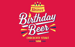 Birthday Beer chocolate stout logo, beer, Shiner, chocolate, happy birthday
