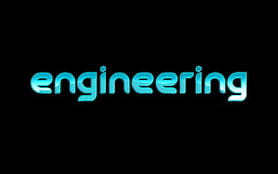 black background with blue engineering text overlay, engineering, black, blue, typography HD wallpaper