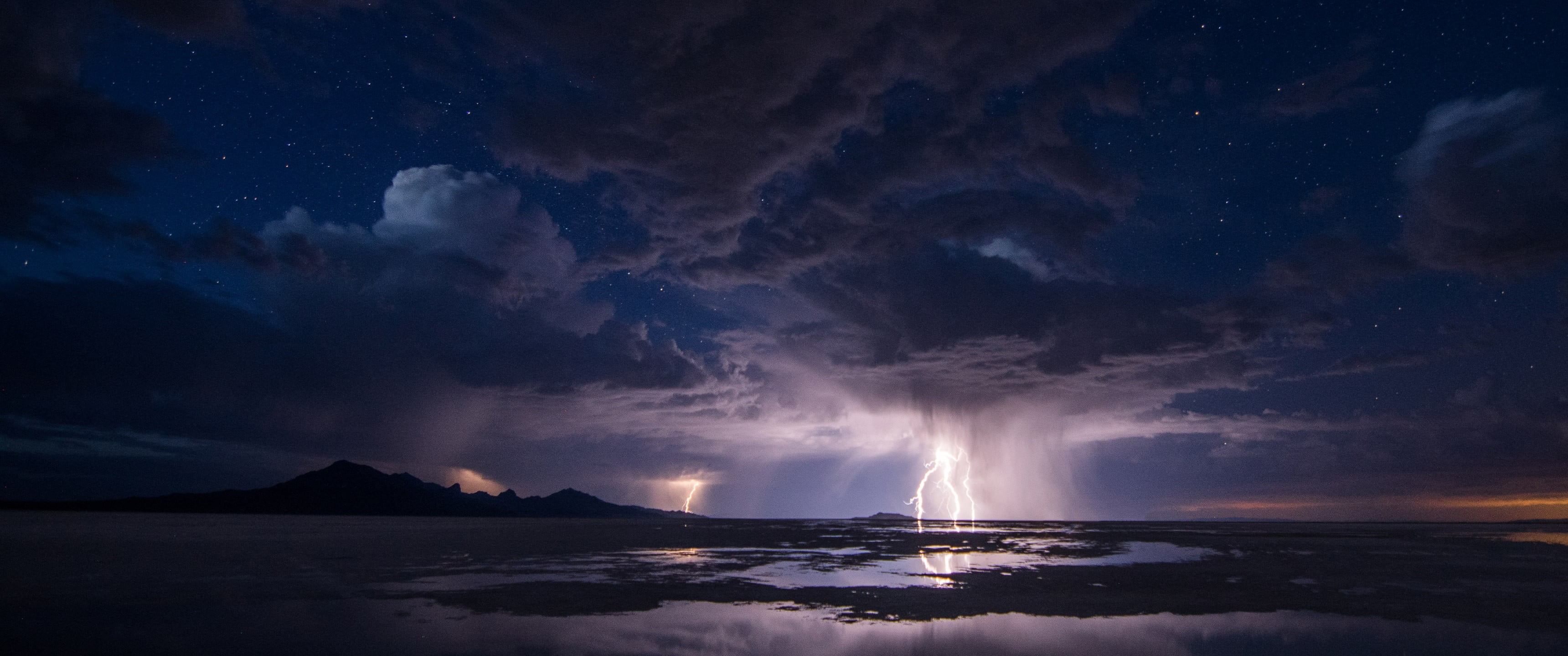 clouds and lightning, nature