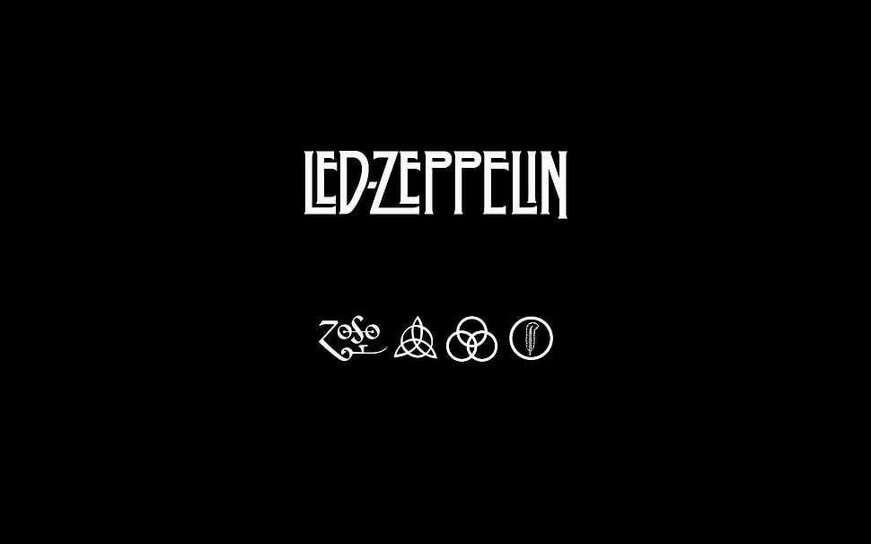 black background with text overlay, Led Zeppelin, music, minimalism HD wallpaper