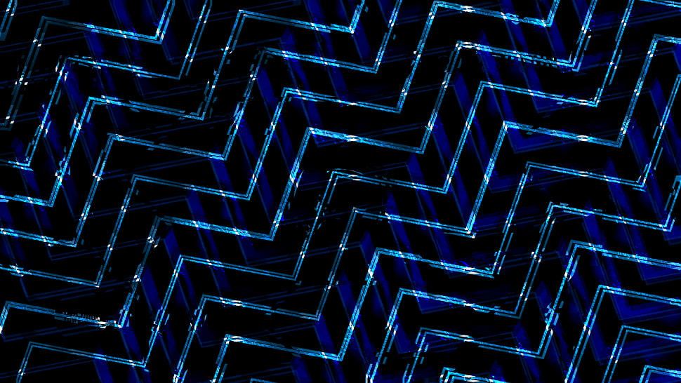 blue and black chevron pattern, lines HD wallpaper
