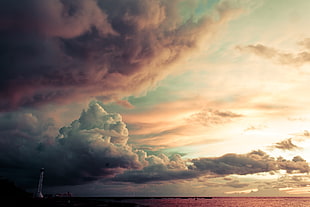 landscape photography of clouds