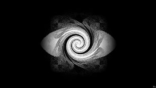black and white illustration, monochrome, spiral