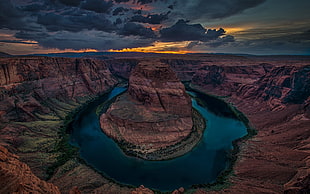 time lapse photography of horseshoe bend HD wallpaper