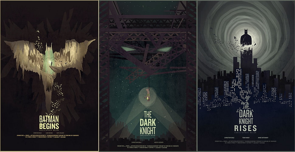 three Batman movie series poster HD wallpaper