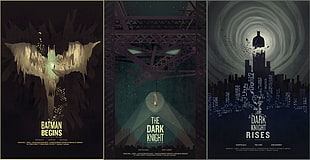three Batman movie series poster