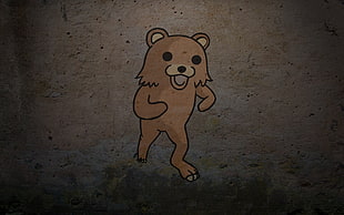 brown bear decal placed in beige surface HD wallpaper