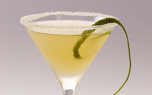 lime peel on martini glass