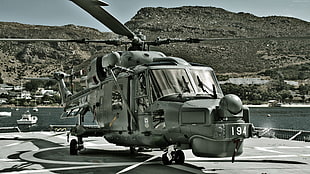 gray military helicopter