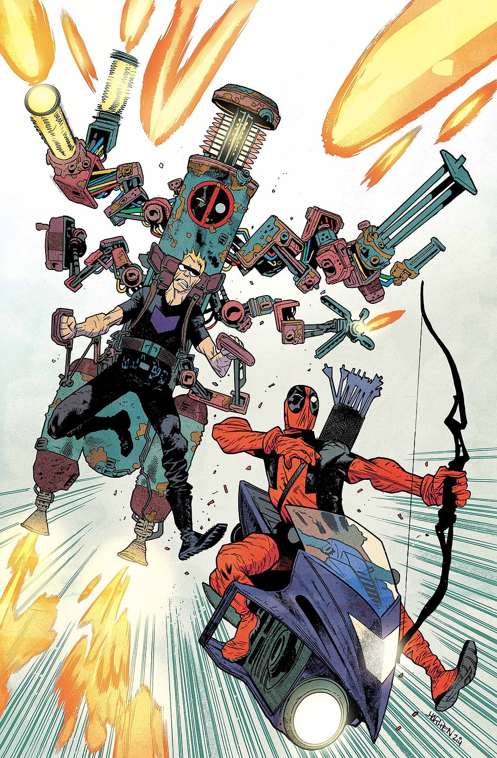 Deadpool digital wallpaper, Marvel Comics, Deadpool, Hawkeye HD wallpaper