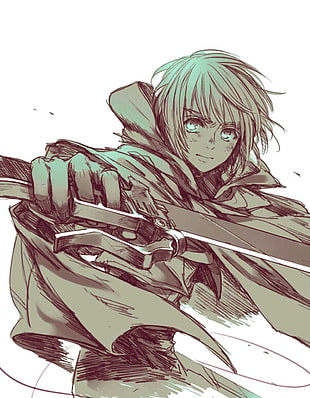 male holding sword sketch, Shingeki no Kyojin, Armin Arlert, anime HD wallpaper