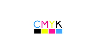 CMYK logo, CMYK, typography, colorful, simple background