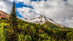 white and brown mountain, snowy peak, mountains, nature, landscape