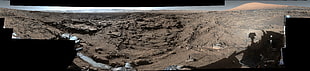 brown mountain, Mars, Curiosity, Rover, ice HD wallpaper