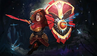 female Hero illustration, artwork, fantasy art, League of Legends, Leona (League of Legends)