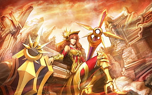 female gaming character wallpaper, League of Legends, anime, Leona (League of Legends)