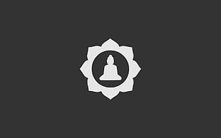 round white and black logo, minimalism, gray, meditation, Buddhism HD wallpaper