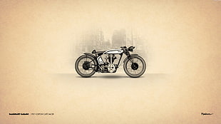 black standard motorcycle, motorcycle, vintage HD wallpaper