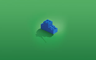 blue Lego block HD wallpaper