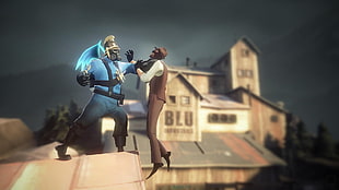 man with respirator anime character illustration, Pyro (character), Team Fortress 2, video games HD wallpaper