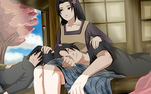 photo of Uchiha Itachi and Sasuke sleeping on their mother's lap