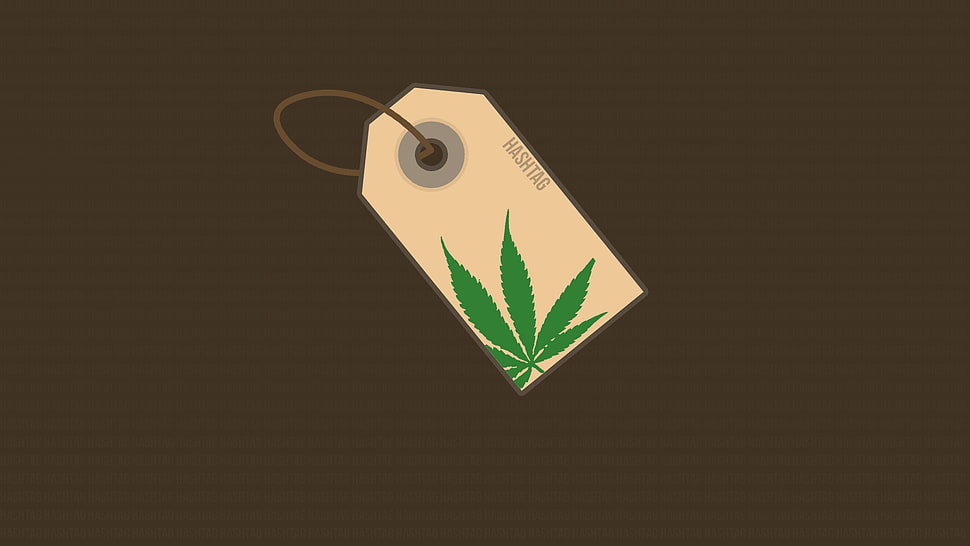 white and green tag, hashtags, cannabis HD wallpaper