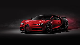 red and black Bugatti Chiron, Bugatti  Chiron Sport, Bugatti, supercars, car HD wallpaper