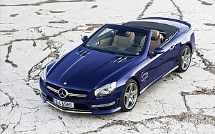 blue Mercedes-Benz convertible coupe